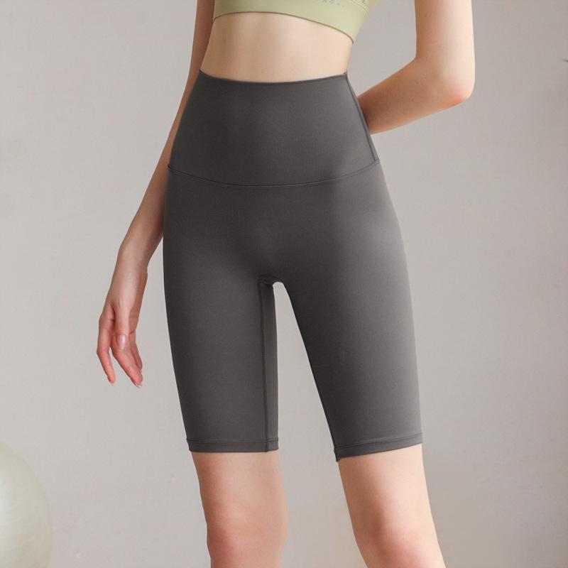 Women's High-Waist Nude Yoga Shorts - Quick-Dry, Hip-Lifting, Pilates & Cycling Leggings