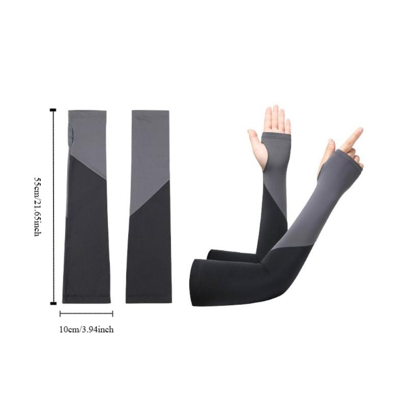 Two Fingers with Exposed Half Finger Ice Sleeves Thin Anti-UV Arm Sleeves  Cycling