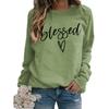 Women's Crew Neck Long Sleeve Loose Fit Sweatshirt Letter Print Casual Oversized Top