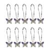 10Pcs Colorful Acrylic Butterfly Shower Curtain Rings Rusts Resistant Decorative Curtain Hooks for Bathroom Accessories