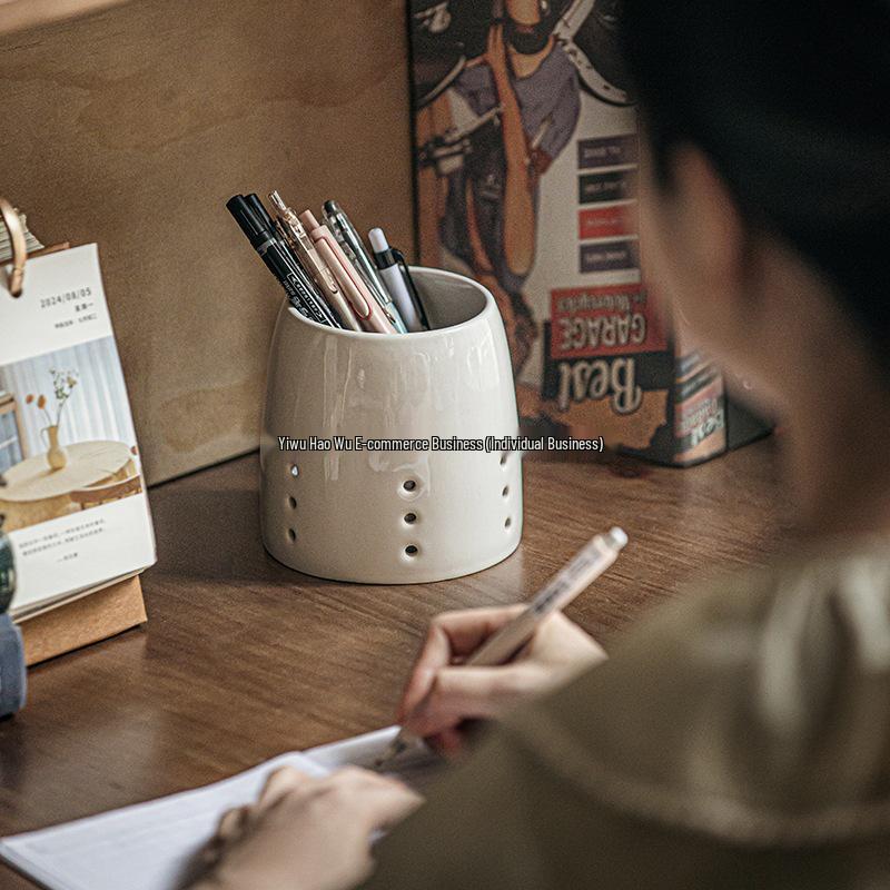 Ceramic Utensil Holder: Knife, Fork, Spoon, Chopsticks, Pen Organizer for Kitchen.