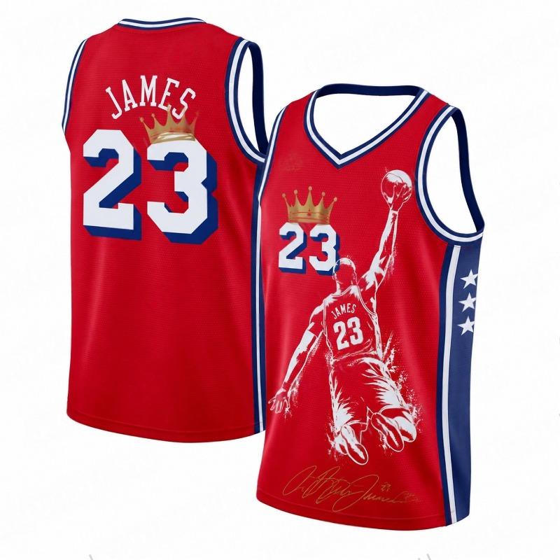 James 23 Basketball Jersey Sleeveless Vest Retro Basketball Shirt Street Wear 3D Printed Pattern Sports Fan Family Gift