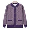 Middle-aged and old new mother clothes autumn velvet thickened knitted sweater grandma clothes cardigan jacket elderly clothes