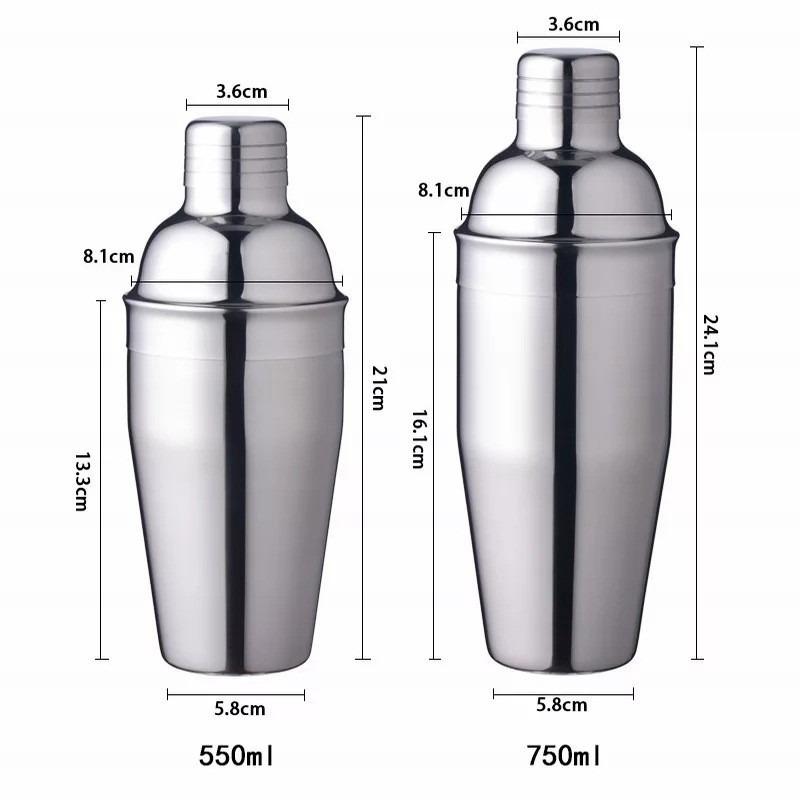 350/550/750ml Stainless Steel Cocktail Shaker Shaker for Cocktails Accessories Boston Style Shaker Party Bar Tools JBGJ01
