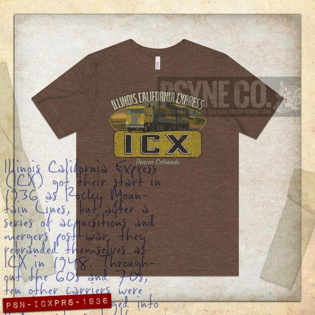 ICX Illinois California Express 1936 Vintage Men s T shirt S