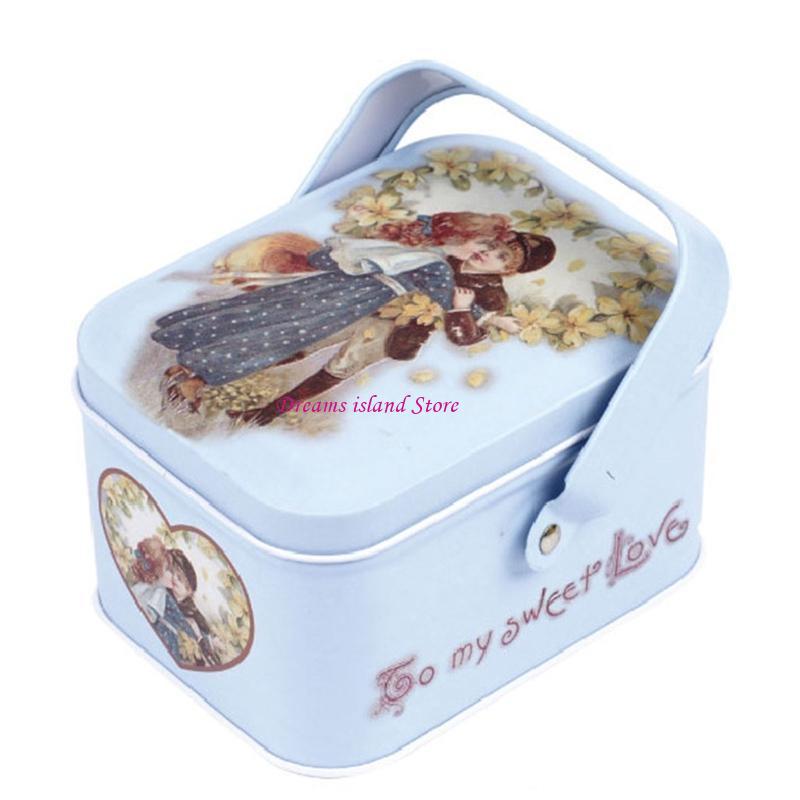 

Cartoon Tinplate Box Square Candy Chocolate Cookies Gift Boxes Portable with Cover for Kids Baby Shower Decorations HX6C