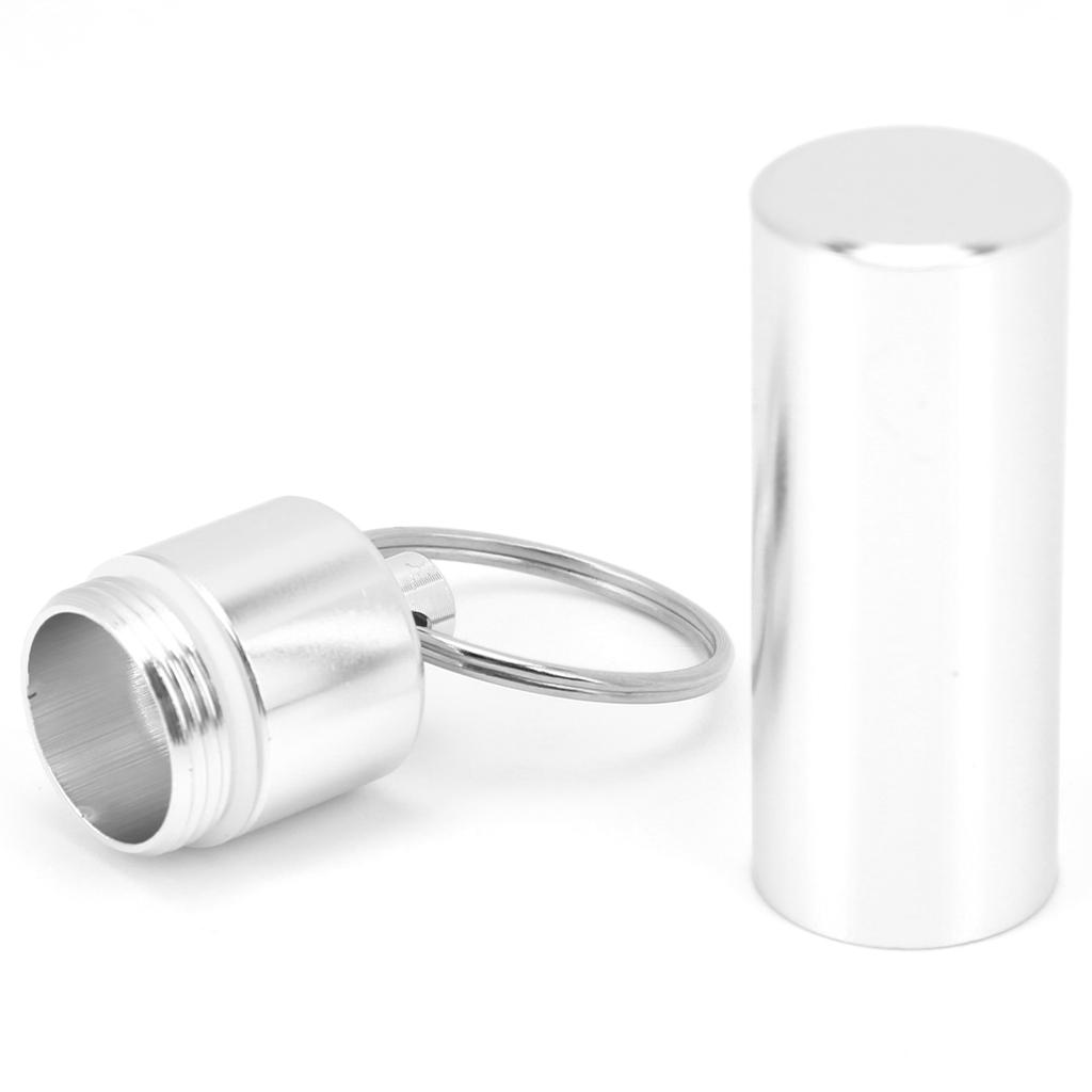 Aluminum Alloy Pill Box Waterproof Keychain Pill Holder Organizer for Outdoor Travels