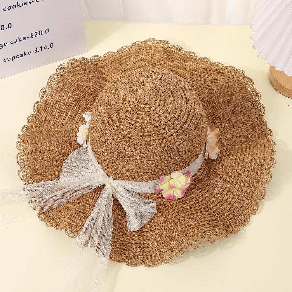 Dames Stro Zonnehoed met Brede Rand - Opvouwbare Strand- & Vakantiehoed