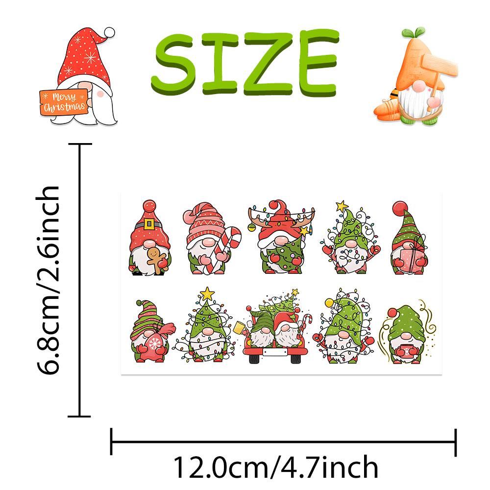 10sheets Cartoon Garden Elf Tattoo Stickers For Hand Face Body Temporary Decorative Tattoo Stickers Kids Festival Party Supplies