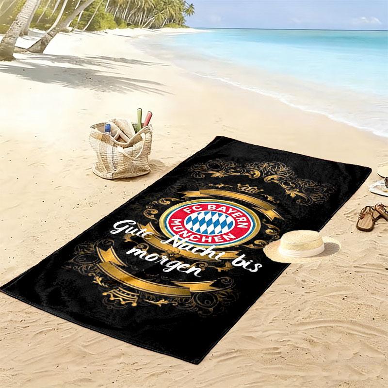 FC Bayern Munchen Print Beach Towel, Large Soft Quick Dry Towel for Beach Camping Swimming