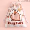 Capybara Travel Drawstring Tote Storage Bag Organizer Bag For Underwear Toy Handbag Storage Bag Cartoon Birthday Gift