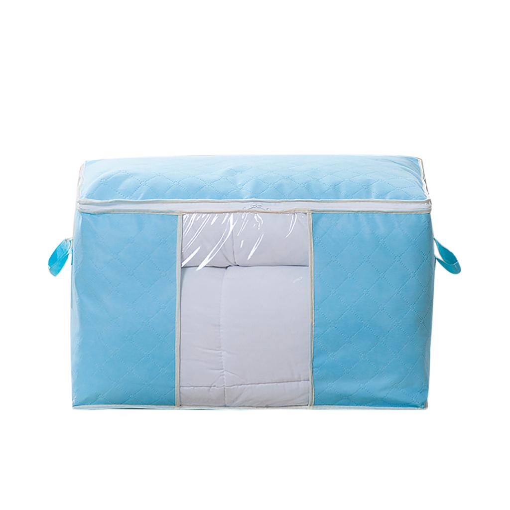 Foldable Large Non-woven Clothes Quilt Blanket Zipper Storage Bag Organizer Box