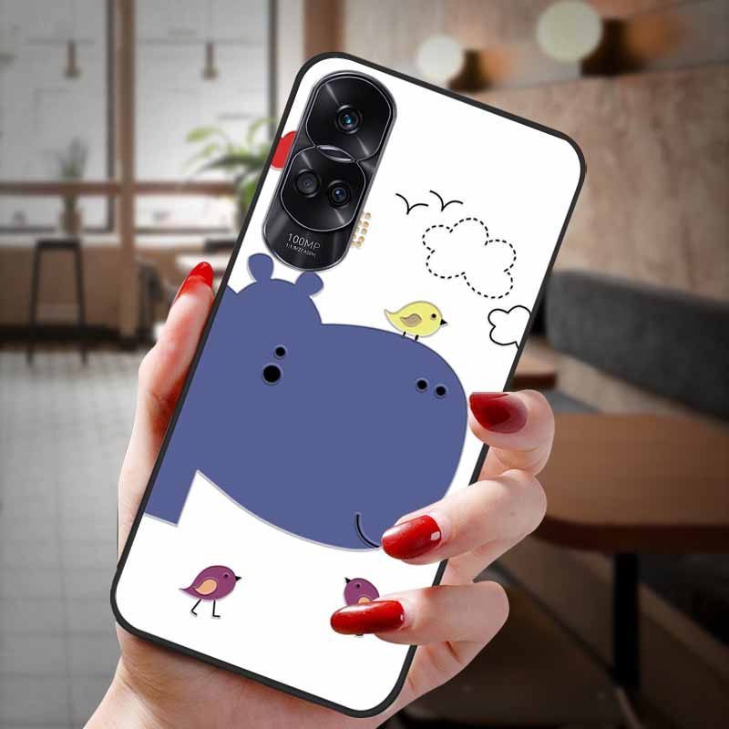 For Honor 90 Lite 5G Case 3D Flower Relief Emboss Silicon Back Cases For Honor 90 Cover Honor90 Pro 90Pro 90Lite Soft Protective