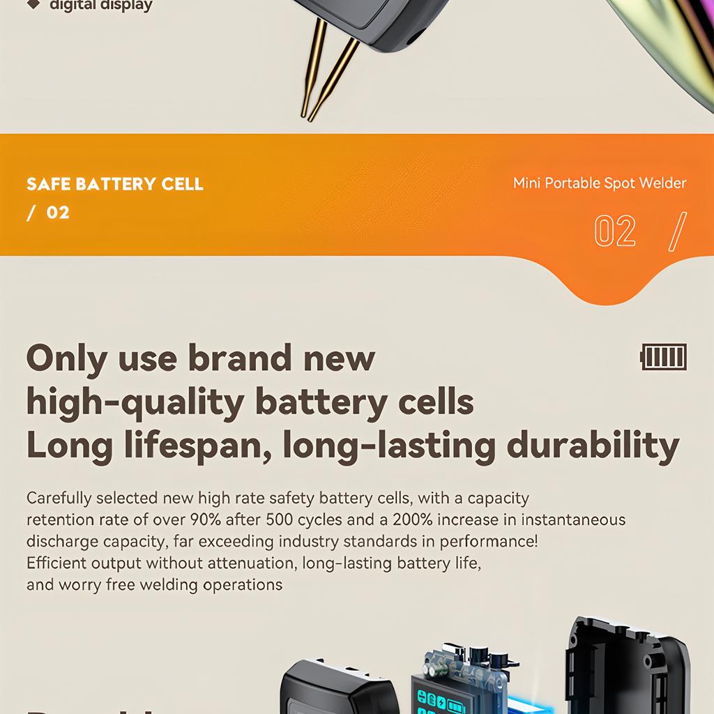 Awgem Portable Spot Welder DIY Handheld Spot Welding Machine 90 Gears Adjustable Spot Welding for 18650 Lithium Battery
