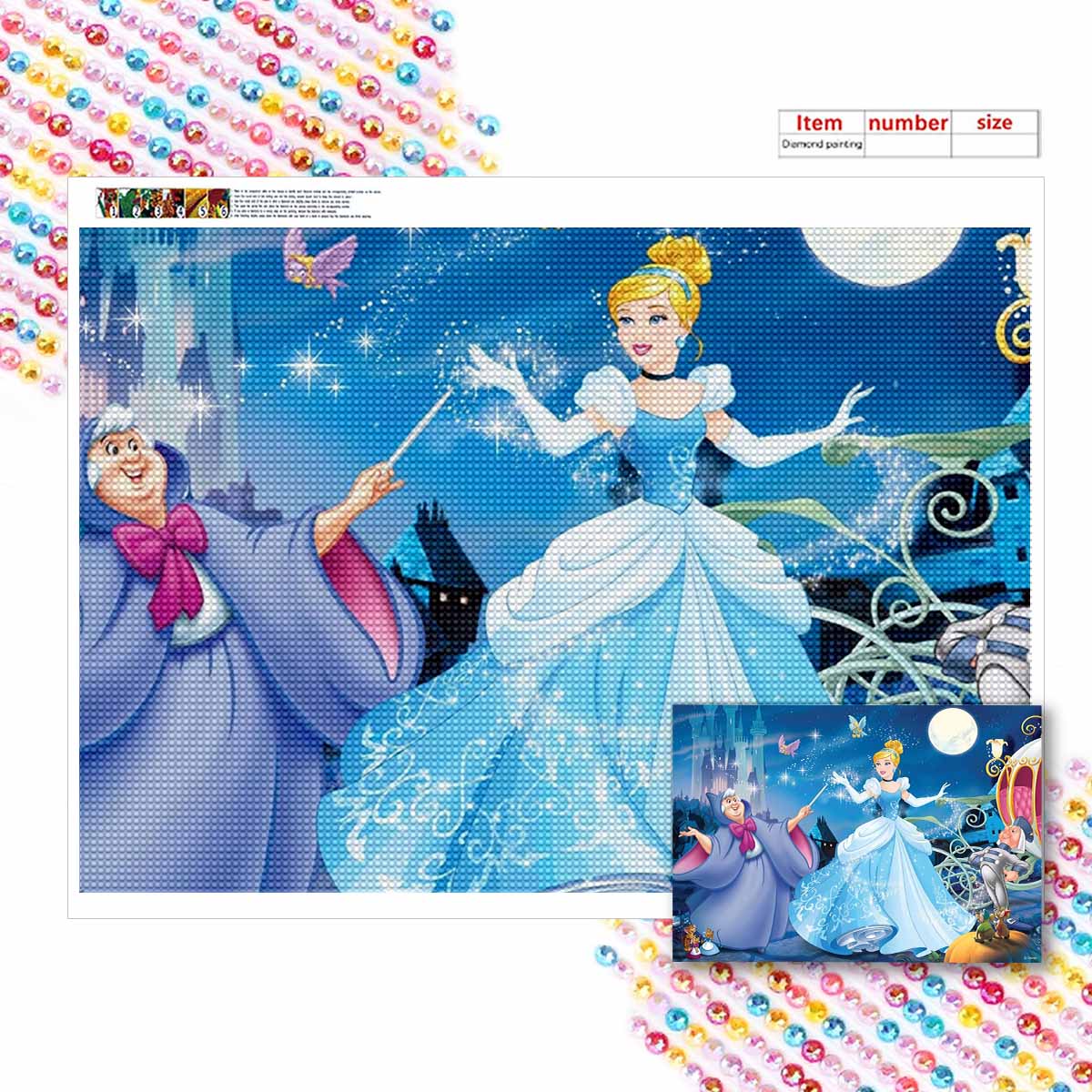 

Алмазная живопись своими руками История Золушки Набор для вышивания крестом Мозаичное искусство Алмазная живопись Полная выкладка Алмаз Домашнее украшение Round 20x30cm