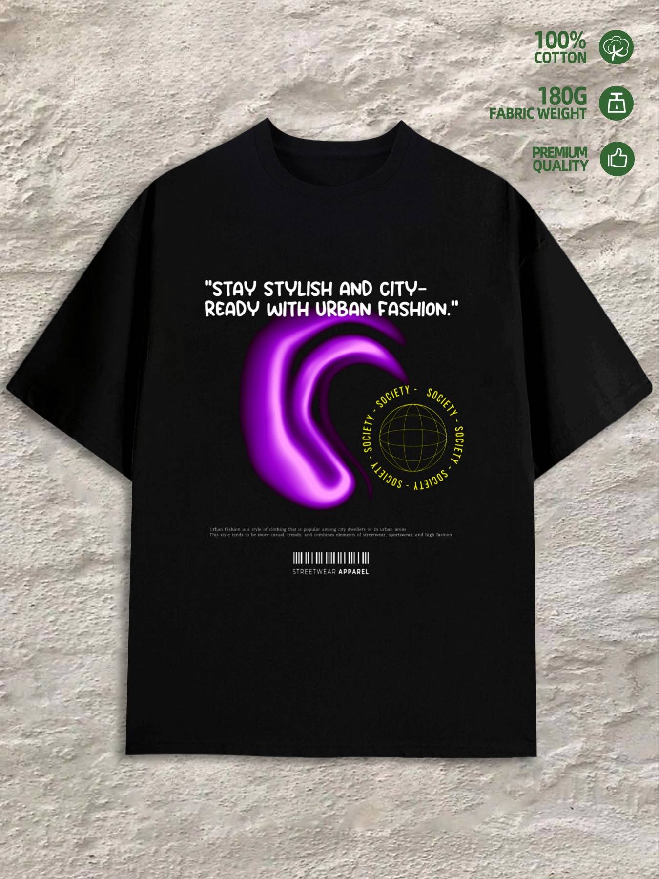 

T-Shirt Y2K Urban Black Plus Size XL