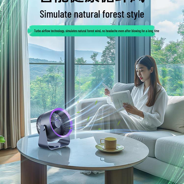 Compact USB Rechargeable Silent Desk Fan for Home or Office