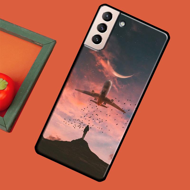 airplane Travel Flying Case For Samsung Galaxy S23 S22 Ultra S20 FE S21 Ultra Note 20 S8 S9 S10 Note 10 Plus Coque