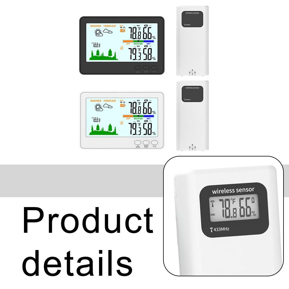 Indoor Outdoor Display Hygrometer Weather Station Air Pressure Measurement Backlight Display Low Power Reminder