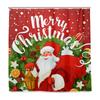 Christmas Shower Curtain Funny Santa Claus Shower Curtain Retro Xmas Holiday Washable Bathroom Decor Bath Curtain With Hooks
