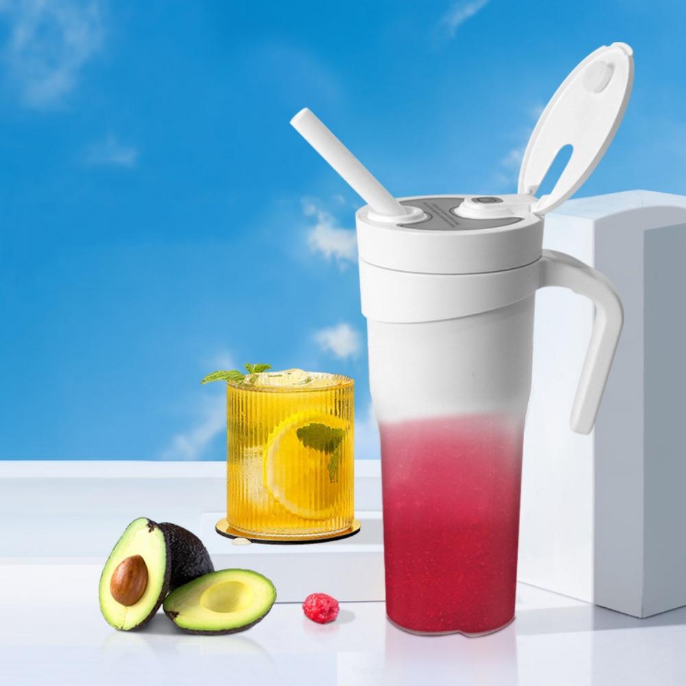 Portable Blender Personal USB Rechargeable Juice Cup for Smoothie Fruit Mixer Bottle With Scale And Straw for Travel Gym Home