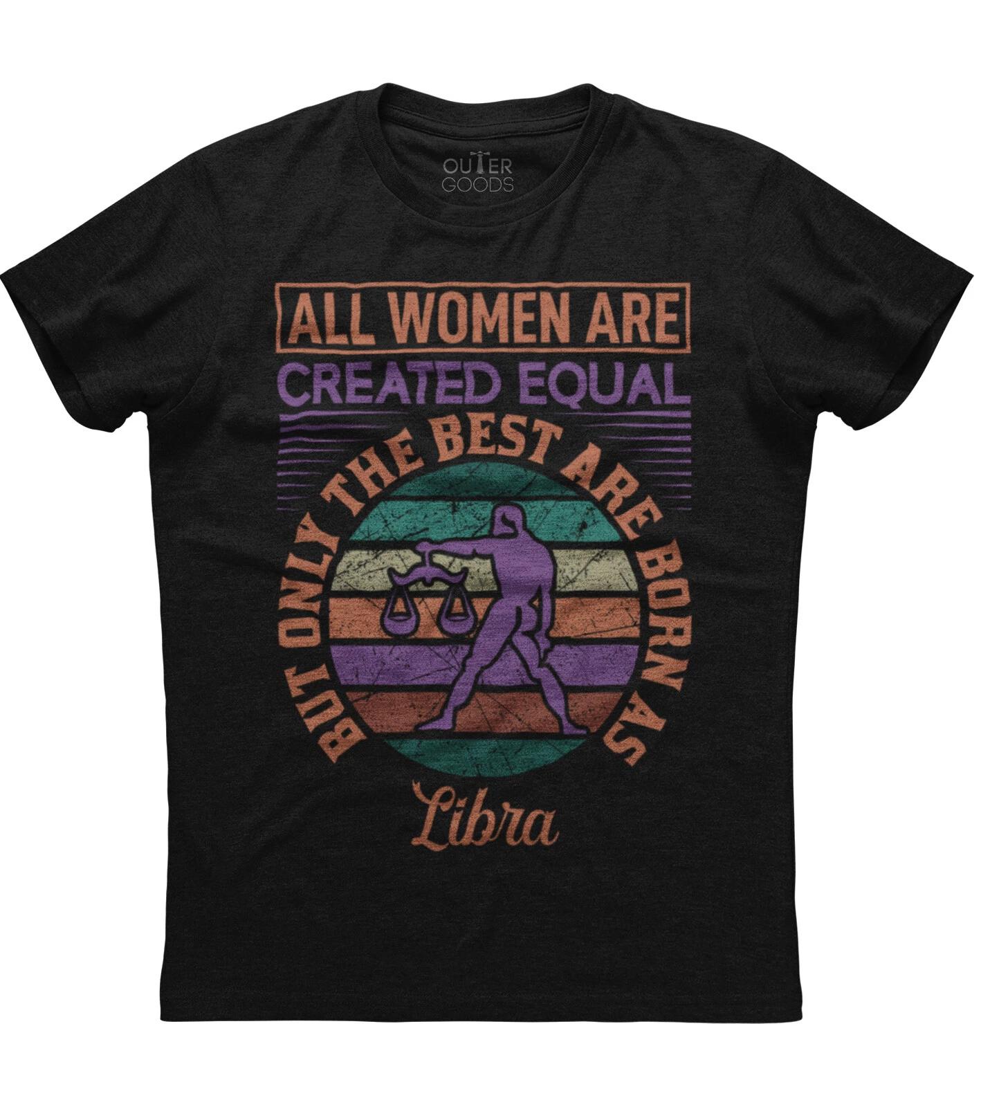 Only The Best Are Born As Libra Womens Short Sleeve New Cotton Black T-shirt M