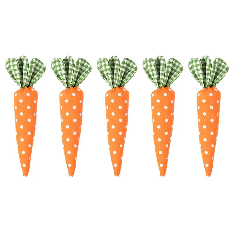 5Pcs Easter Fabric Carrot Ornaments 2026 Spring Easter Home Tray Decoration Kids Birthday Favors Gift Holiday Party Supplies