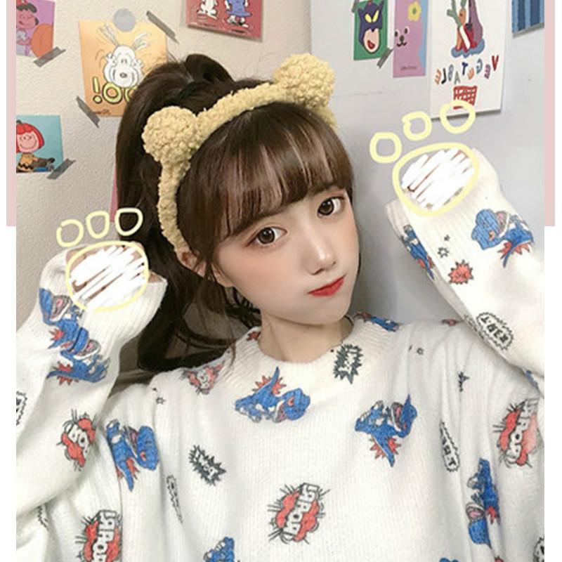 Autumn and Winter New Cute Plush Warm Bear Ear Band