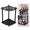 Billiard Cue Rack Holds 8 Sticks Solid Wood Floor Style Pool Rod with Drink Holder