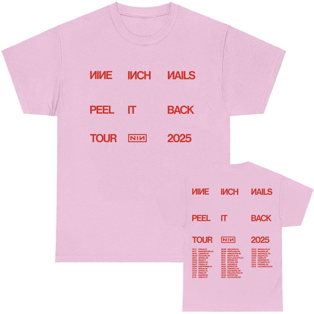 Nine Inch Nails Peel It Back Tour 2025 T-shirt Cotton Summer Short Sleeve Tshirts Hip Hop Unisex Streetwear Casual Men Women Tee
