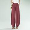 2026 Women's High-Waist Wide-Leg Ice Silk Pants - Plus Size, Loose Fit, Slimming Casual Summer Wear