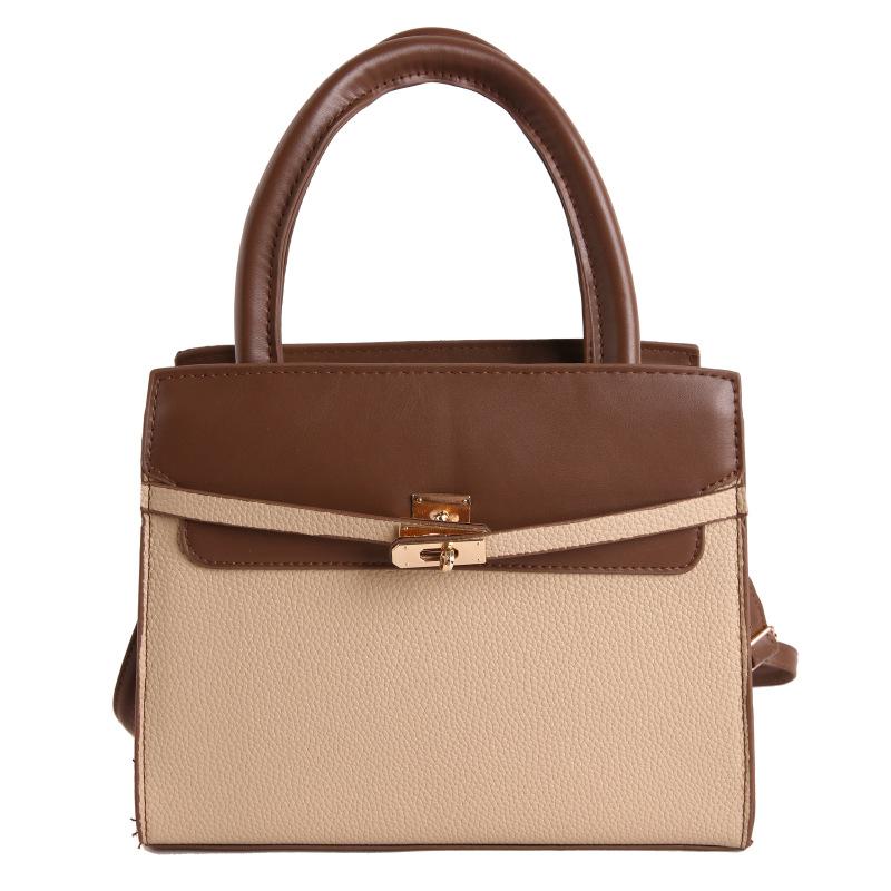Bolsos de mujer extranjeros, elegantes y sencillos, portátiles, bandoleras cruzadas casuales de gran capacidad, versátiles, bolsos de empalme de contraste de color de alta gama