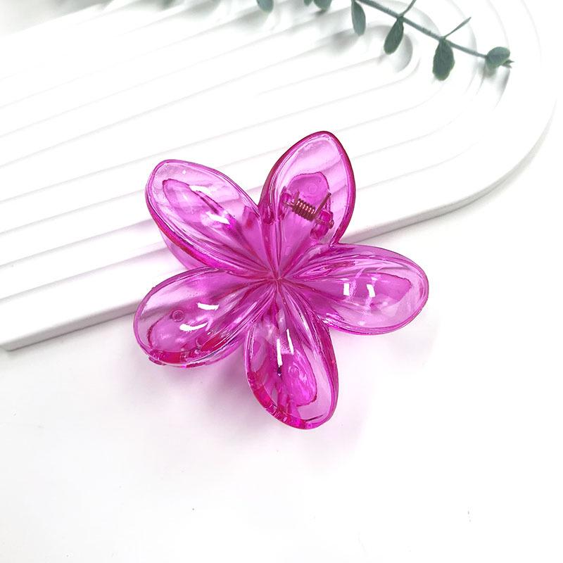 Retro Colorful Frangipani Flower Hair Claw Clip for Women