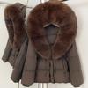 Popular fox fur collar medium and long down jacket winter new waist thin high-end fur coat women