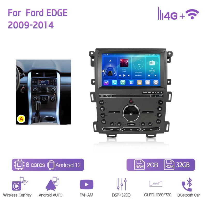 

9.0Inch Car Multimedia Video Player For Ford EDGE 2009-2014 GPS Navigation Radio Android12 8+128G 8Core CarPlay 4G 360Camera