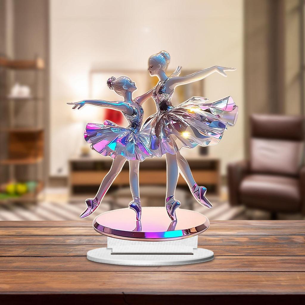 2D Ballerinas Acrylic Decoration Ballet Dancer Sign for Home Shelf