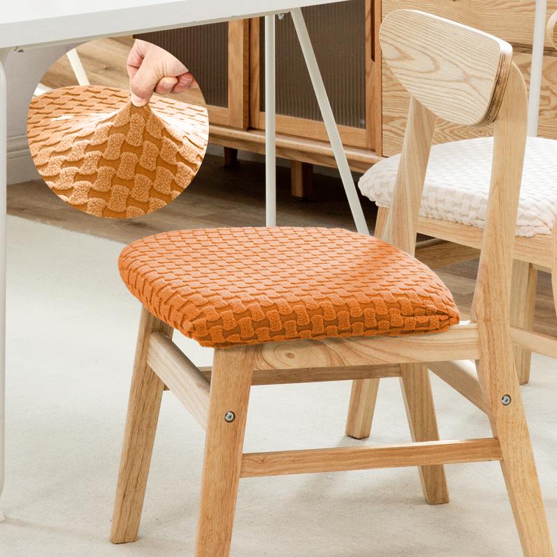 

1 шт. жаккардовый чехол для стула, устойчивый к грязи, однотонный чехол для сиденья, утолщенный, съемный, моющийся чехол для стула для столовой, домашний декор 1 Piece оранжевый
