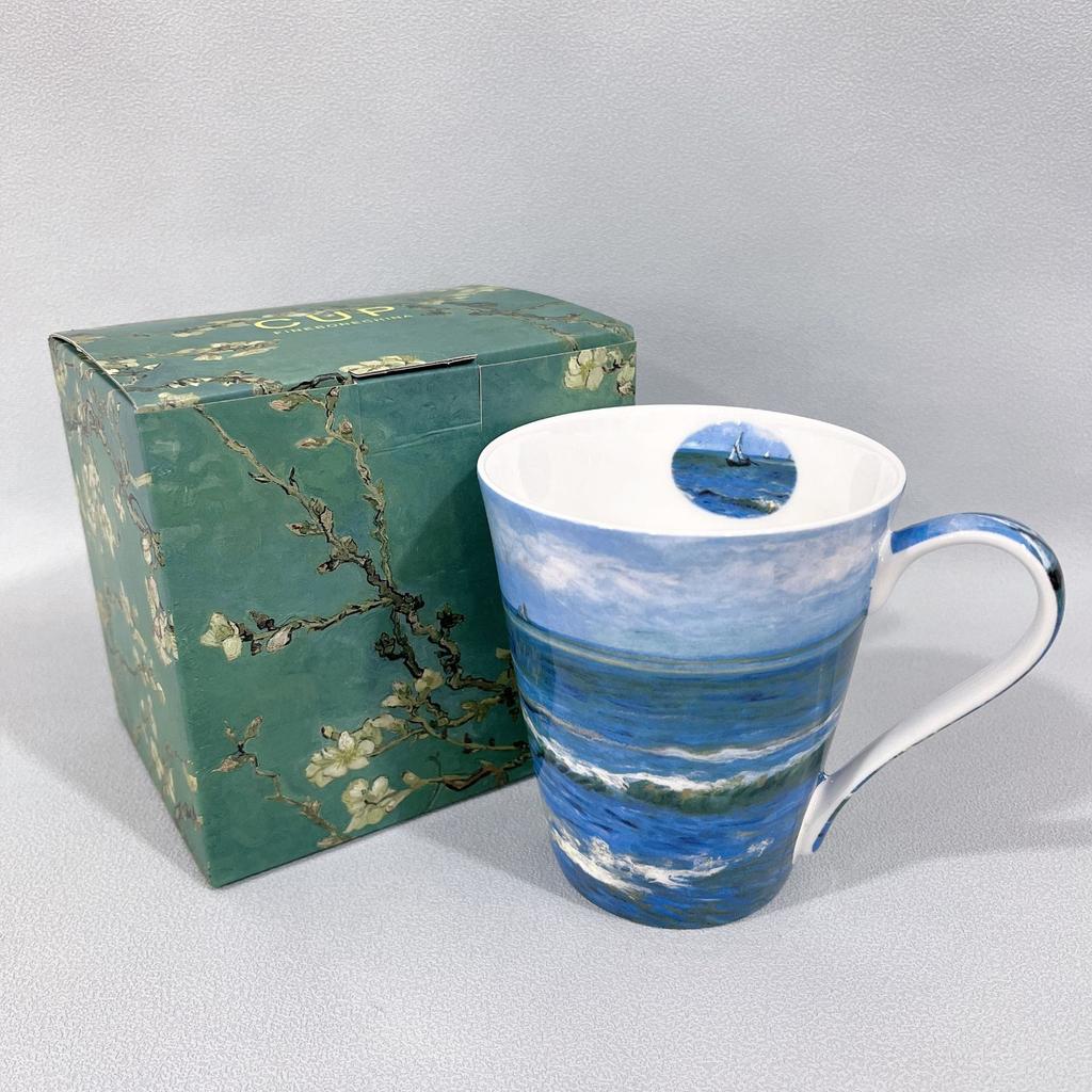 Mug Bone Porcelain Light Luxury High End Sense   Personalized Oil Painting Style Mug Sea Anemone Dandelion Water Cup Home Use