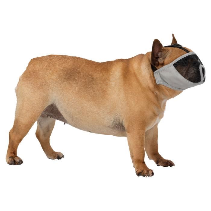 TRIXIE Muselière pour races à museau court en polyester - XS–S : 15 cm - Gris - Pour chien