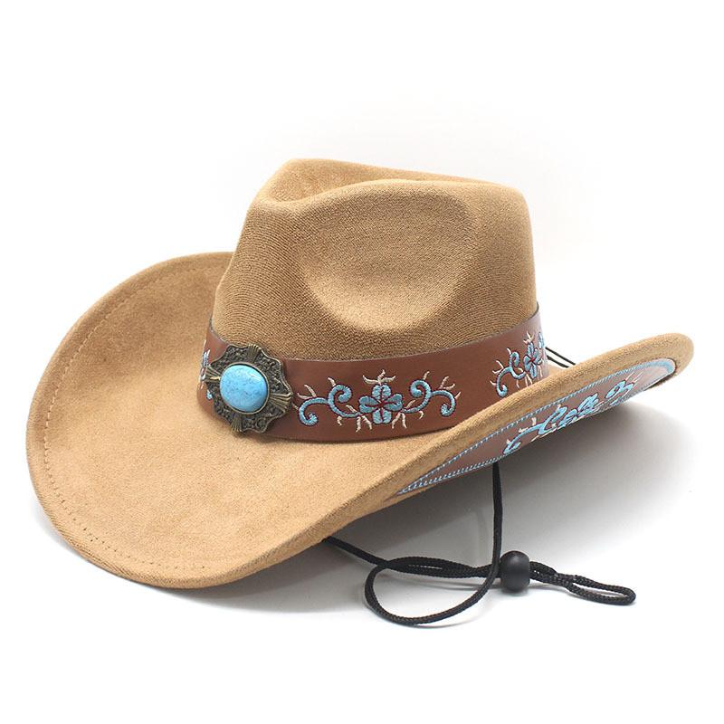Traditional Ethnic Style Western Cowboy Hat With Sun Protection For Vacation Travel