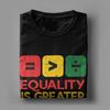 Equality Is Greater Than Division Black History Month TShirts Men Cool Cotton Tees Crew Neck Short Sleeve T Shirt Printed Tops