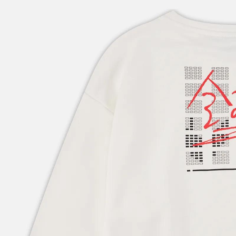 Nike Sweatshirt Round Neck Printed Long Sleeve Knit Sports Kids Tops White HJ0833-133