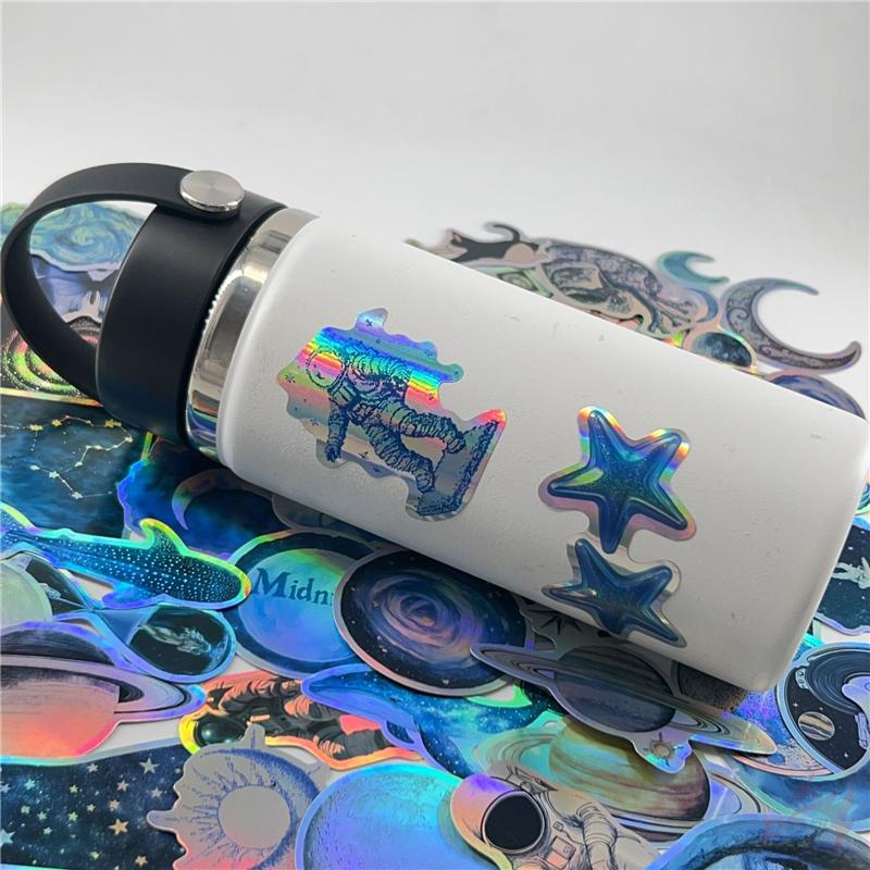 50Pcs/Set Laser Blue Outer Space Series 01 Stickers DIY Fashion Waterproof Doodle Decals Stickers