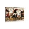 Vintage Farm Cow Metal Wall Art Retro Bar Decor Tin Sign