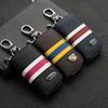 Men's Waist-Hanging Car Key Pouch with Stripe Zipper and Buckle
