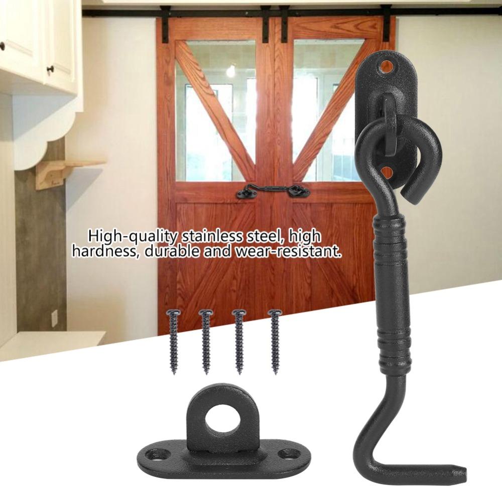 Heavy Sliding Door Latch Stainless Steel Hook Eye Latch Accessory Barn Door Lock Screen Doors