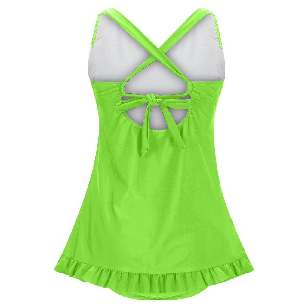 Women's V-neck Sexy Ruffle One-piece Swimsuit
