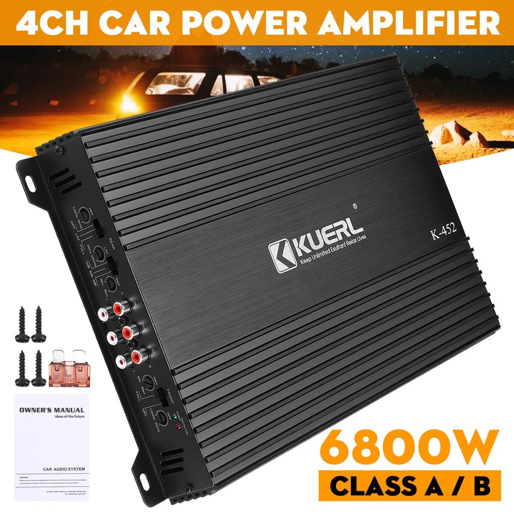 6800W 12V 4 Channel Car Amplifier Subwoofer Slim Class A/B Car Audio Amp Powerful Amplifiers Subwoofer Bass Speaker Amplifiers