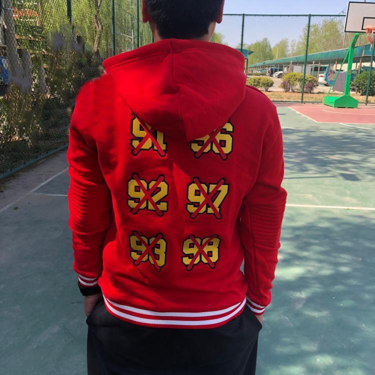 Jordan Logo Print Hoodie Men Tops Red BQ5181-657