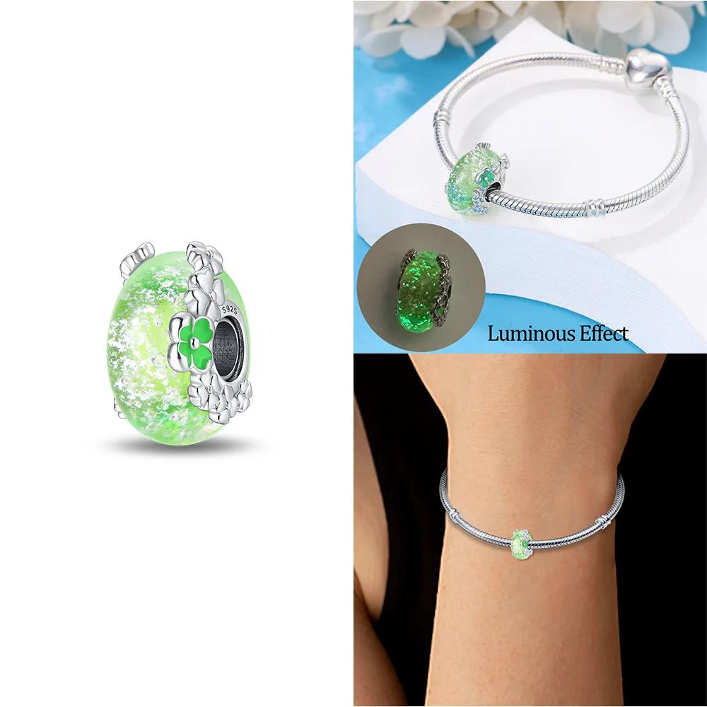925 Silver Bracelet Women Diy Jewelry Gift Accessories Charms Beads Pink Murano Glass Blue Flower Butterfly Beads